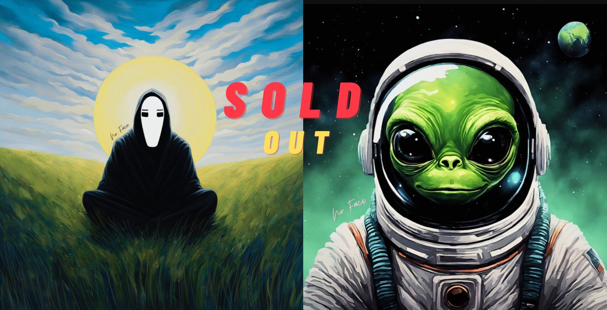 GM 🌞🖤

Thank you so much to dear <a href="/evlosm/">Mariah E</a> for choosing these pieces "Heaven" in primary and "Who Is The he Alien" in secondary Market.
Your support is really valuable for me,my dear friend 🖤🙏🏻😍🥰
And I also congratulate dear <a href="/NFTalltalents/">NFTalltalents</a> for selling  🖤🙏🏻

#NoFace_Artworks