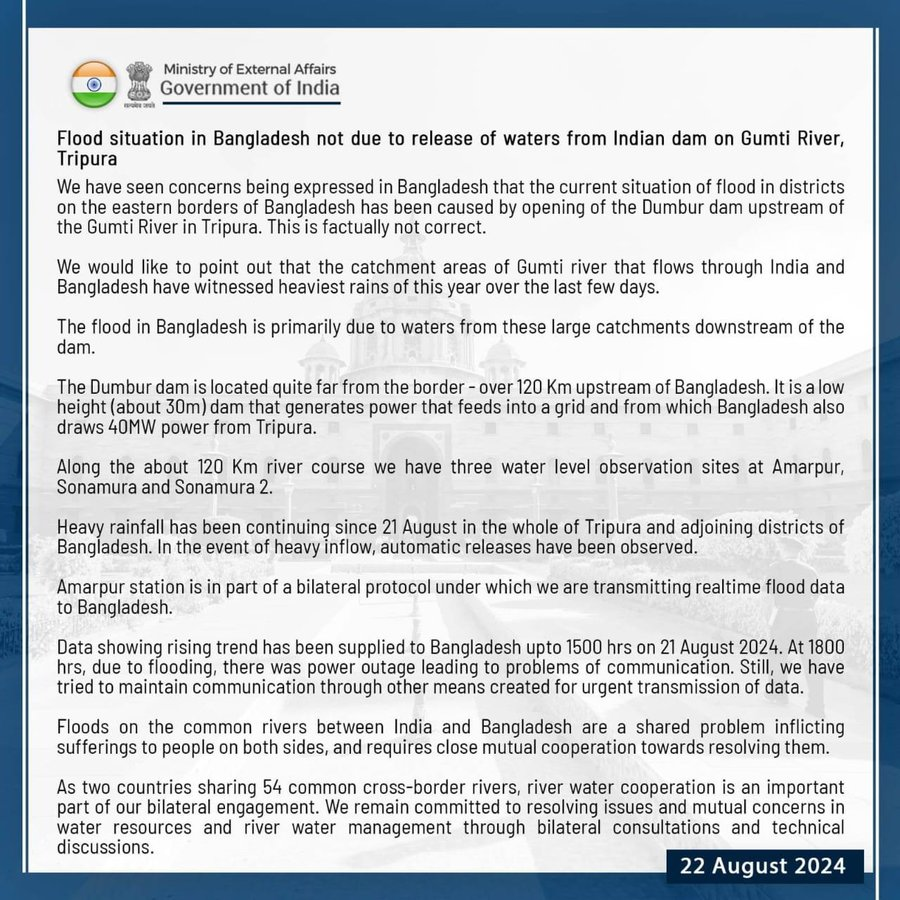 KashmiriAyesha1's tweet photo. Dear #Bangladesh Stop Blaming India for #FloodInBangladesh.
We are the nation who freed u from West #Pakistan, We always supported u in problem, Even today Govt of India will come out to help u

#BangladeshFlood2024 #ViralVideo #IncomeTax #NeerakChopra #BusAccident #Nepal #TejRan https://t.co/cWlRraqT9f