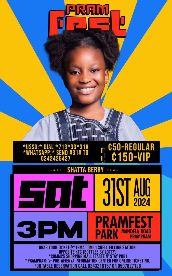 MulticdbWorld's tweet photo. We have few days left for Pramfest happening on the 31st August.
Grab your tickets now!!! ๐ฅ
#pramfest2024
#sarkodie
#el
#raphenzee
#prampram https://t.co/gcFMHO1b3G