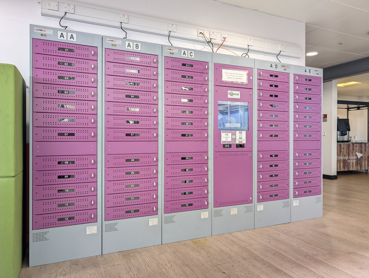 LapSafe's tweet image. We&apos;ve recently expanded our #SmartLocker services at @EdinburghNapier, students &amp;amp; staff can now benefit from 300 bays across 5 installs. This upgrade makes them the second largest installation among Scottish-based #universities.