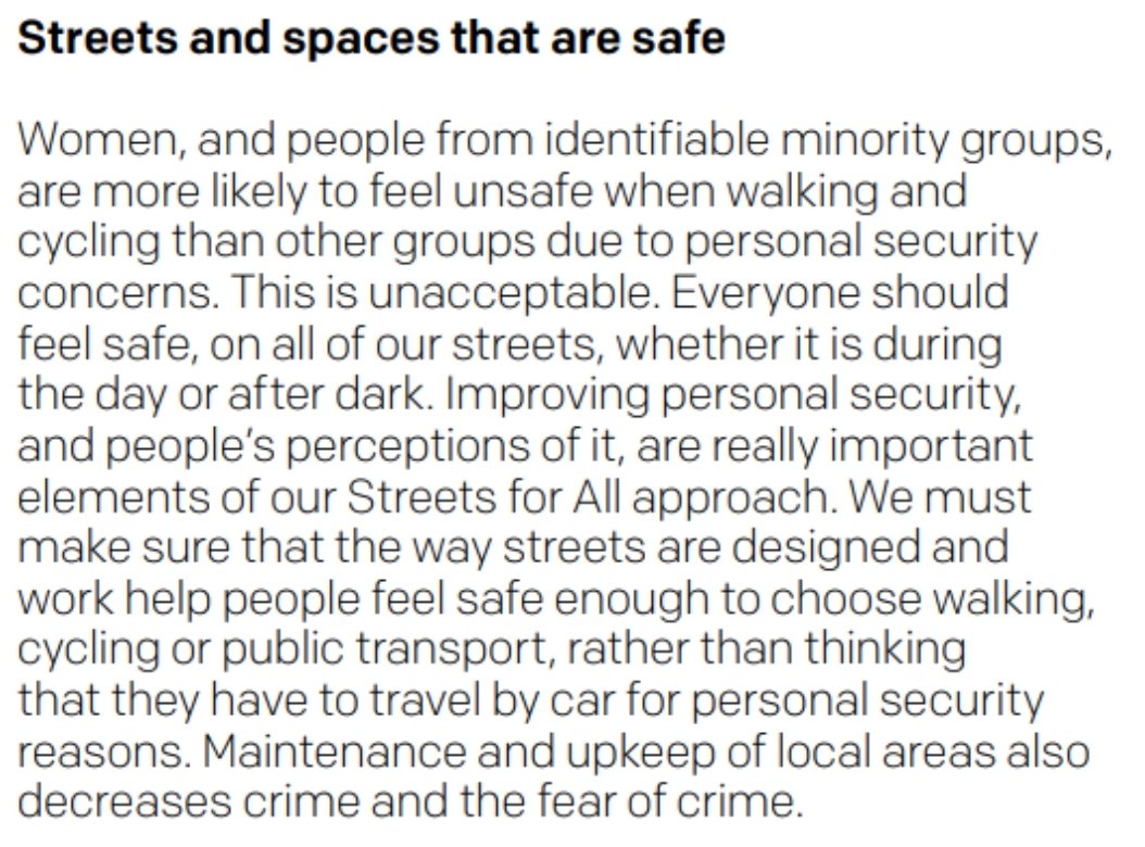 WalkRideGM's tweet photo. The @BeeNetwork Streets for All standards are clear that "Everyone should feel safe, on all of our streets, whether it is during the day or after dark"

The principles are there, and now all @BeeNetwork schemes need to follow them, without excuses 

🧵1/2 https://t.co/umnxiPoeOT