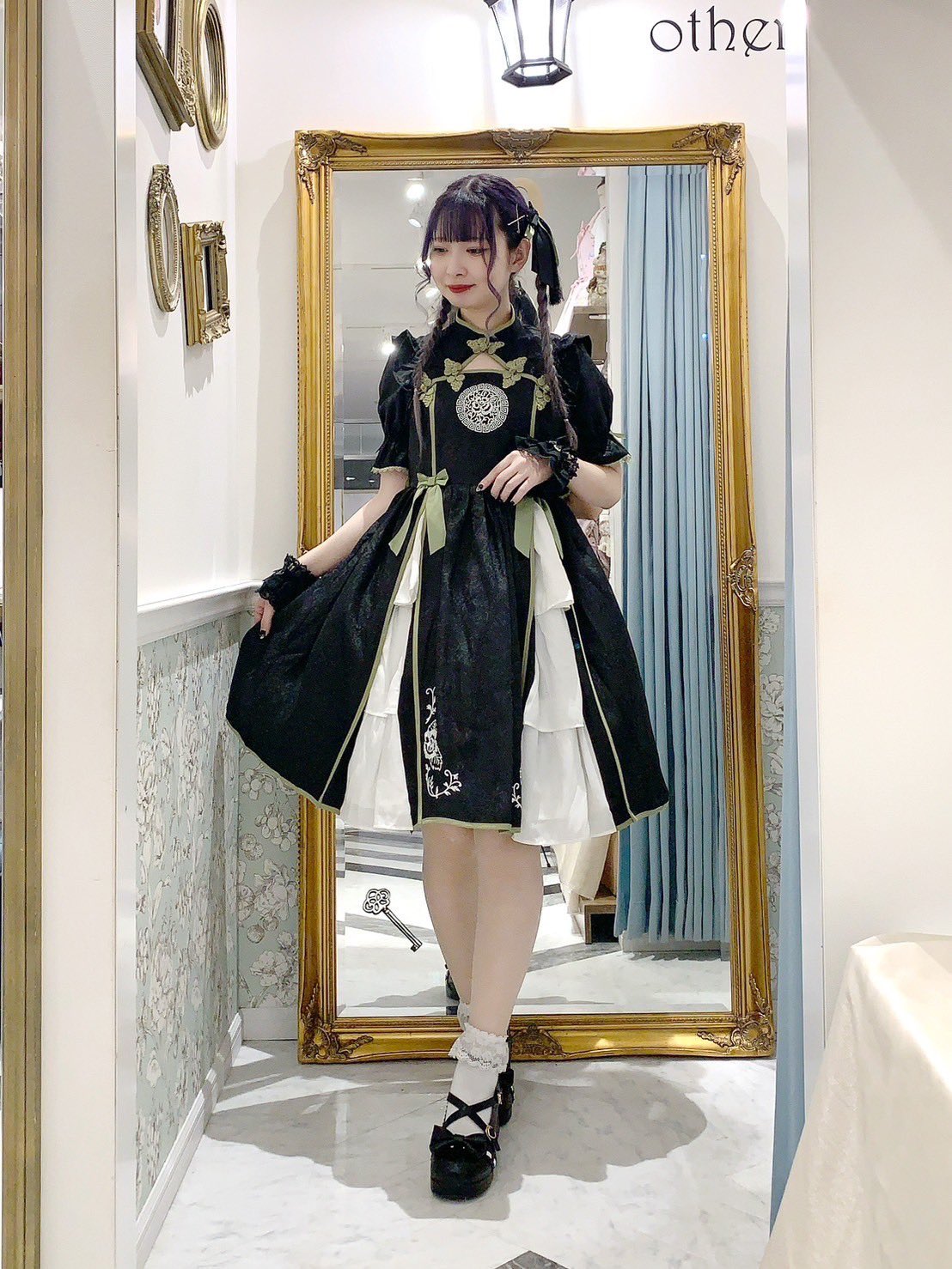 【限定】axes femme kawaii 牡丹刺繍チャイナワンピース（シロ） 牡丹刺繍チャイナワンピース | kawaii | axes femme online shop