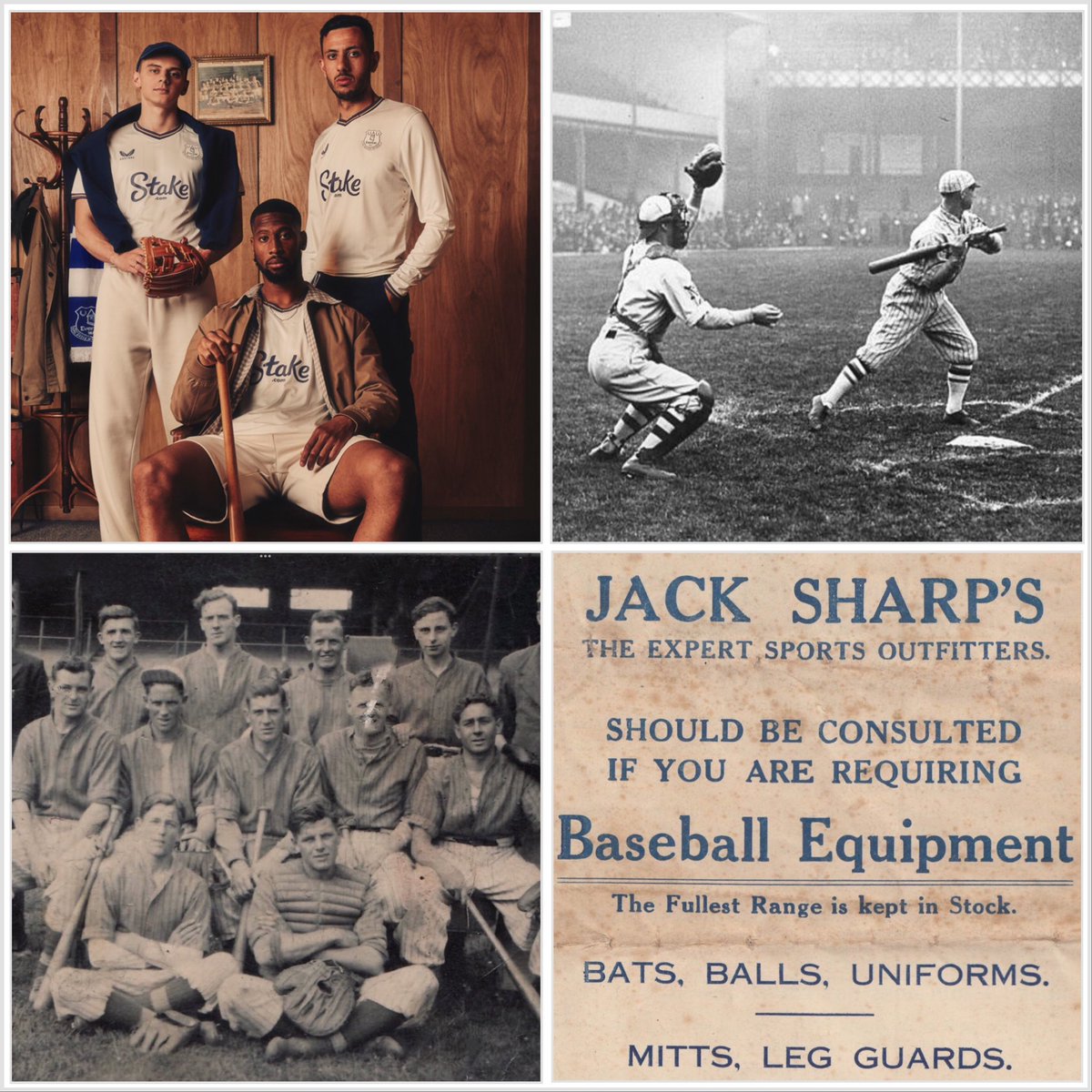 EvertonHeritage's tweet photo. The new @Everton 3rd kit makes nods to Baseball, which has featured at Goodison Park in 1920s &amp; 1940s. Read our articles about it:

https://t.co/FfrohwKVjg

https://t.co/utbnmazmdB

And here on American Football and Rugby links:

https://t.co/GkLGULc9Jq

https://t.co/czKJToRadg https://t.co/3TI5sbBy2A