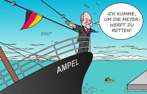 misterwy's tweet image. Gekommen um die #MeyerWerft zu retten. #Scholz. (Erl)