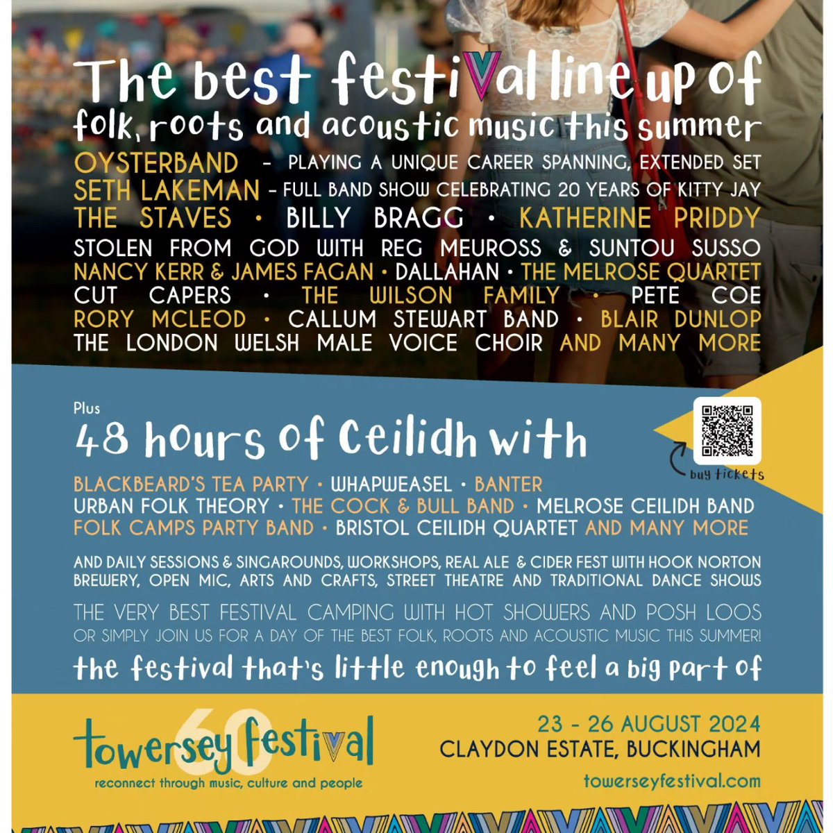 I'm off to Towersey Festival today! I may be biased but I'm particularly excited about the ceilidh lineup 😉

Day and weekend tickets still available from towerseyfestival.com
