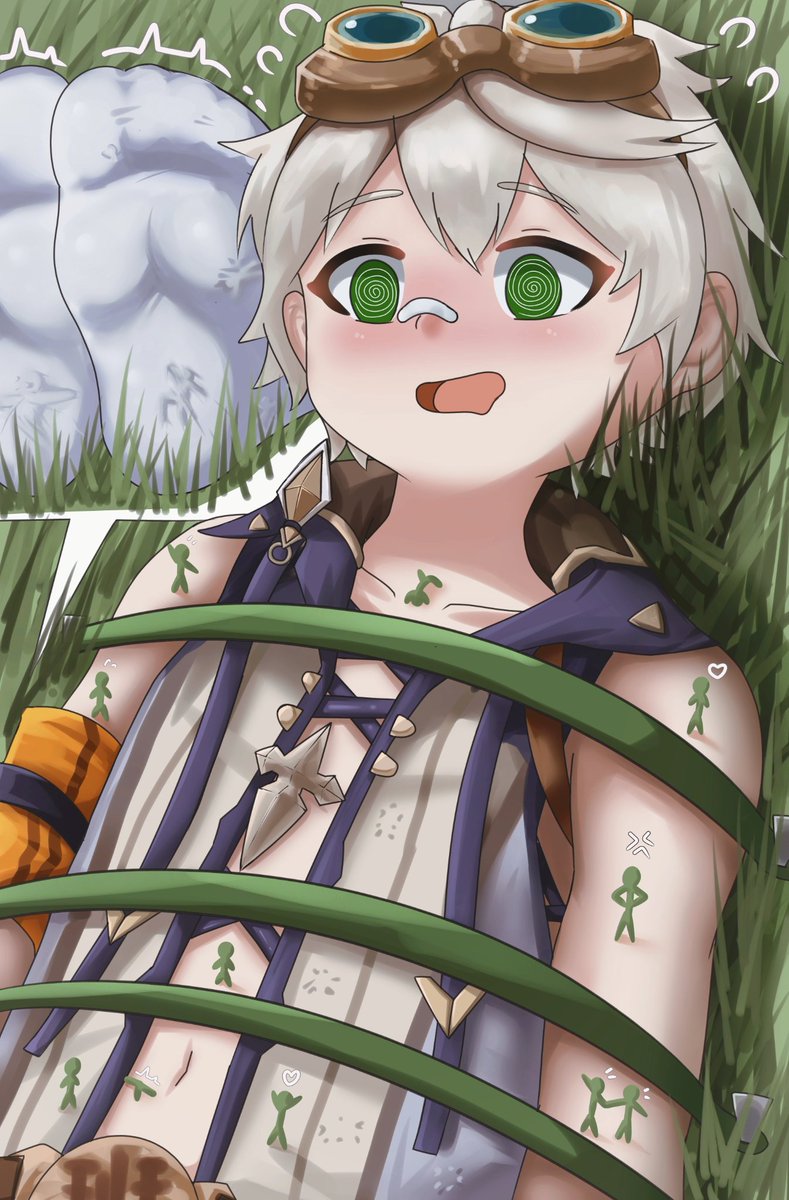 倒霉蛋班尼特在冒险的路上被小人部落抓获并被牢牢绑在草地上。🥴