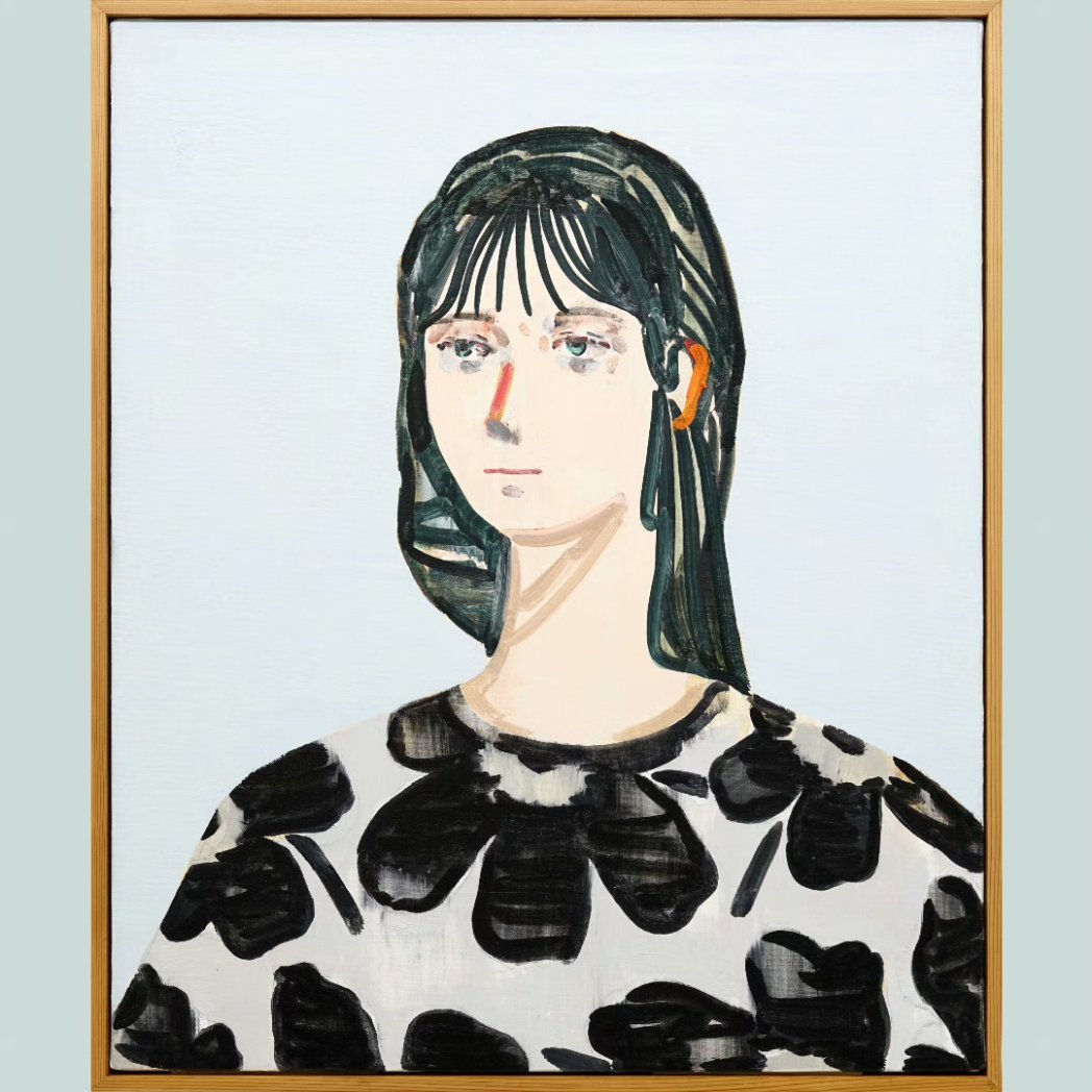 49400540Peace's tweet photo. 《Face-Floral-》2022 / 606×500 / oil on canvas ,wooden frame https://t.co/XJNdspOxYW