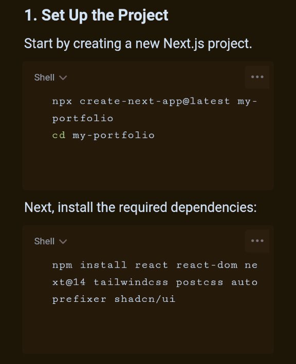 e_opore's tweet image. Building a portfolio website using React.js, Next.js 14, Tailwind CSS, and Shadcn involves several steps. Below is a step-by-step guide with code snippets and examples to help you set up a professional and responsive portfolio site.⬇️