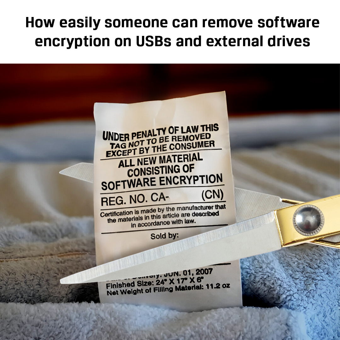 KingstonTechBiz's tweet image. A quick change and your security is gone! What&apos;s your next move? Opt for #HardwareEncryption on external drives instead.