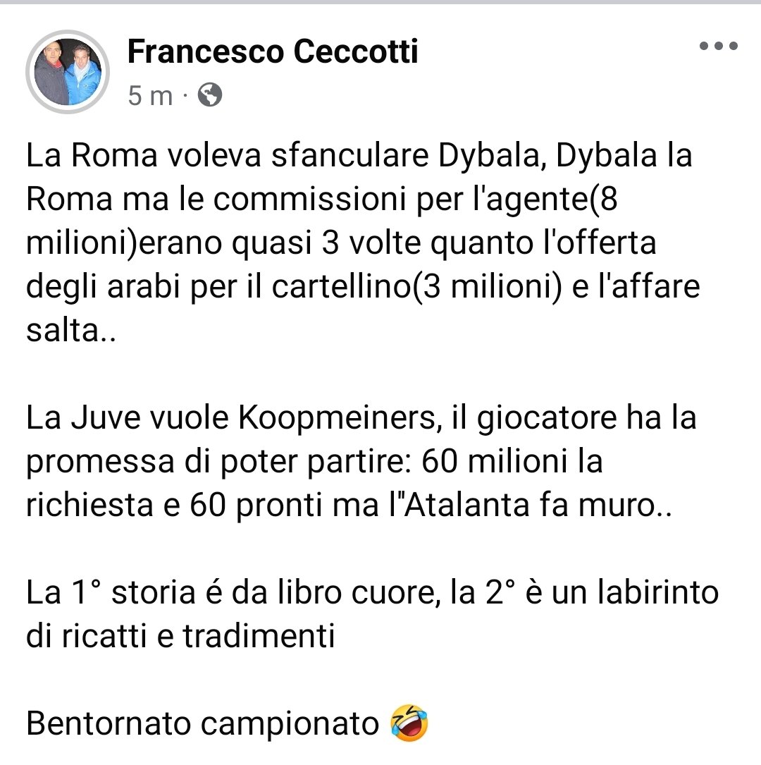 francescoceccot's tweet photo. Bentornato Campionato #Koopmeiners #Dybala https://t.co/DtWjmpcQtA