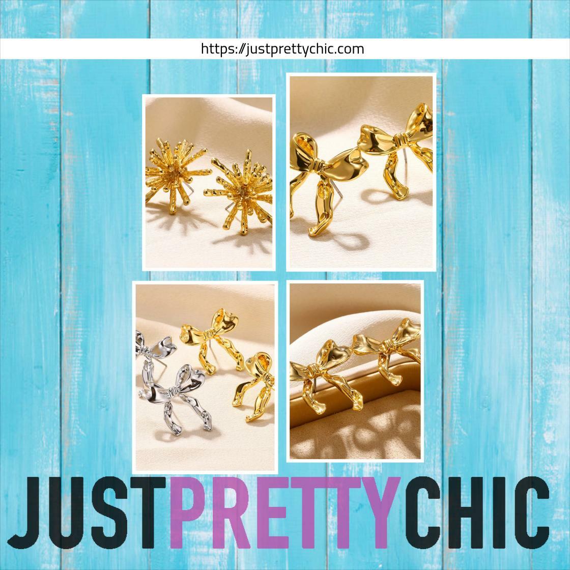 justprettychic's tweet photo. Wow picks! Gold Color Earrings For Women Bow Stud Nail Earring Fashion Cute Jewelry Piercing Ear Accessories Christmas Gift Aretes at £4.99 at https://t.co/iYCdfu7NMF Choose your wows. 🐕 #earring #earrings https://t.co/RqBRUoAwYO