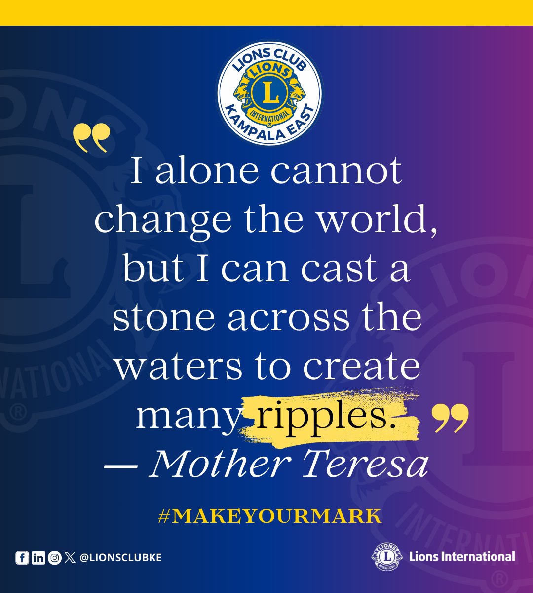 At @LionsClubs, each service activity may be a single stone, but together we create waves of change worldwide. 🌊💪 #MakeYourMark #WeServe #LionsClubs #RippleEffect #KindnessMatters