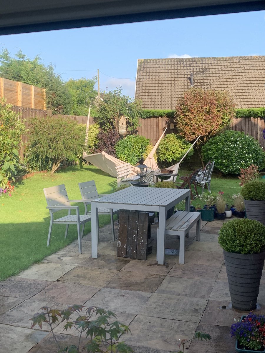 MinkeshSood's tweet photo. #StormLilian wreaked havoc in our garden @Swansea last night. Several plant pots on their sides too but sun at last @BBCWalesNews @BBCNews @SkyNews @ReutersWitness https://t.co/gSwaWzoMh0
