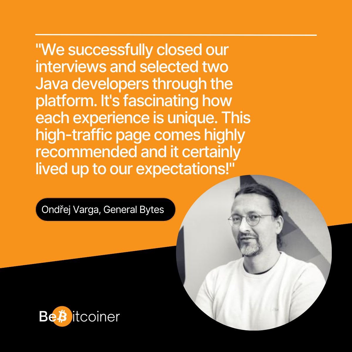 BeBitcoiner's tweet photo. We're grateful for more positive feedback! 🚀
We're happy to help #Bitcoin companies find the right #talent for their teams.
Thank you, @ondrejvarga 🙏
#bitcoinjob #bitcoin #cryptojob #bebitcoiner https://t.co/yxUYm2pDRY