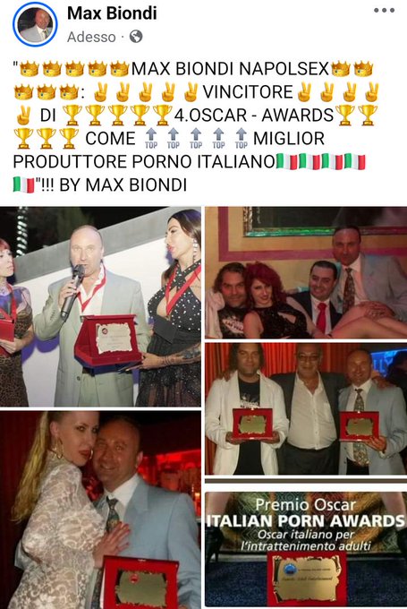 "👑👑👑👑👑MAX BIONDI NAPOLSEX👑👑👑👑👑: ✌✌✌✌✌VINCITORE✌✌✌✌✌ DI 🏆🏆🏆🏆🏆4.OSCAR - AWARDS🏆🏆🏆🏆🏆 COME 🔝🔝🔝🔝🔝MIGLIOR PRODUTTORE