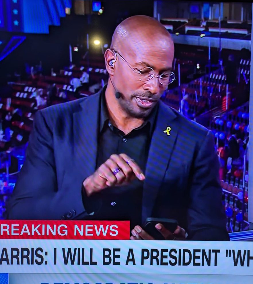 HenMazzig's tweet photo. Thank you @VanJones68 for wearing the hostage pin 🎗️on CNN last night.

It’s inspiring to see a non-Jewish American taking such a brave stand. https://t.co/rn5d8mdCLs