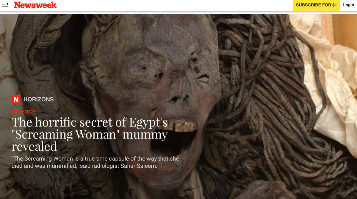 My discovery of the 'Screaming Woman Mummy' is published in the print edition of Newsweek on August 30th, 2024.

frontiersin.org/journals/medic…