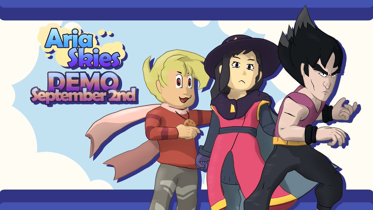 The Aria Skies Demo is official!!
Releasing on September 2nd, it features three playable characters and stages to get a taste of the full game releasing in 2025!

Be sure to share your feedback when the demo comes out🌞🌞