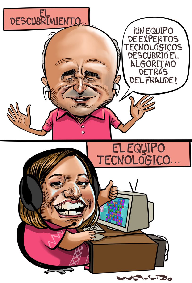 Waldo Matus 🎨🖌 (@waldomatus) on Twitter photo Dice Pedro Ferriz q un grupo de expertos en tecnología encontraron el algoritmo que demuestra el fraude.
No pude evitar recordar a la persona más experta en tecnología que tiene nuestra clase política… Dice Pedro Ferriz q un grupo de expertos en tecnología encontraron el algoritmo que demuestra el fraude.
No pude evitar recordar a la persona más experta en tecnología que tiene nuestra clase política…