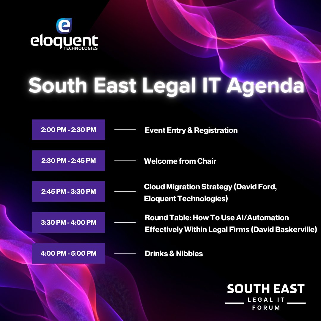 Exciting news! The South East Legal IT Forum is coming to Central London on the 15th of October, and the agenda is packed with must-see sessions. This event is a prime opportunity for IT professionals in South East legal firms to connect and explore future solutions.