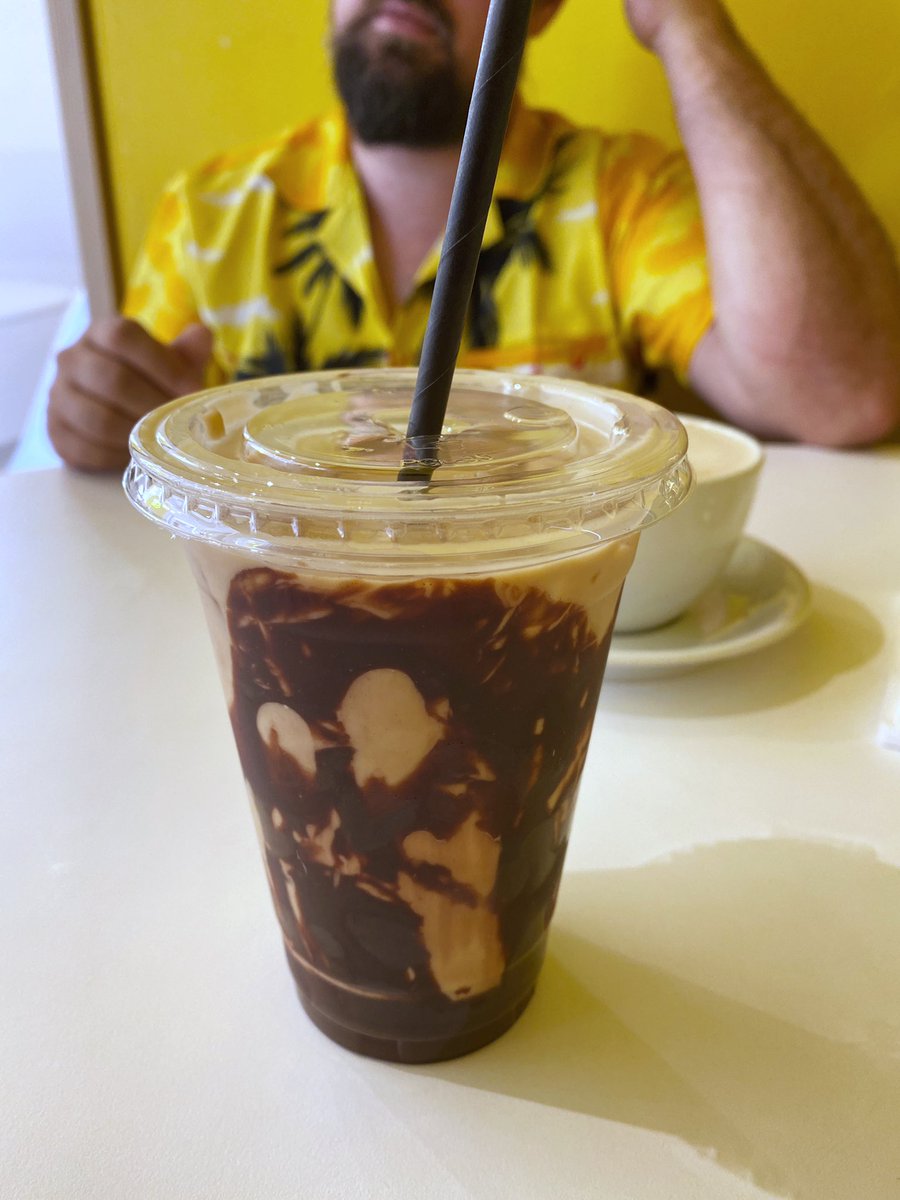 Crème brûlée soufflé pancakes and Nutella iced latte from <a href="/fluffyfluffyuk/">Fluffy Fluffy UK | Soufflé Pancake</a> 😍