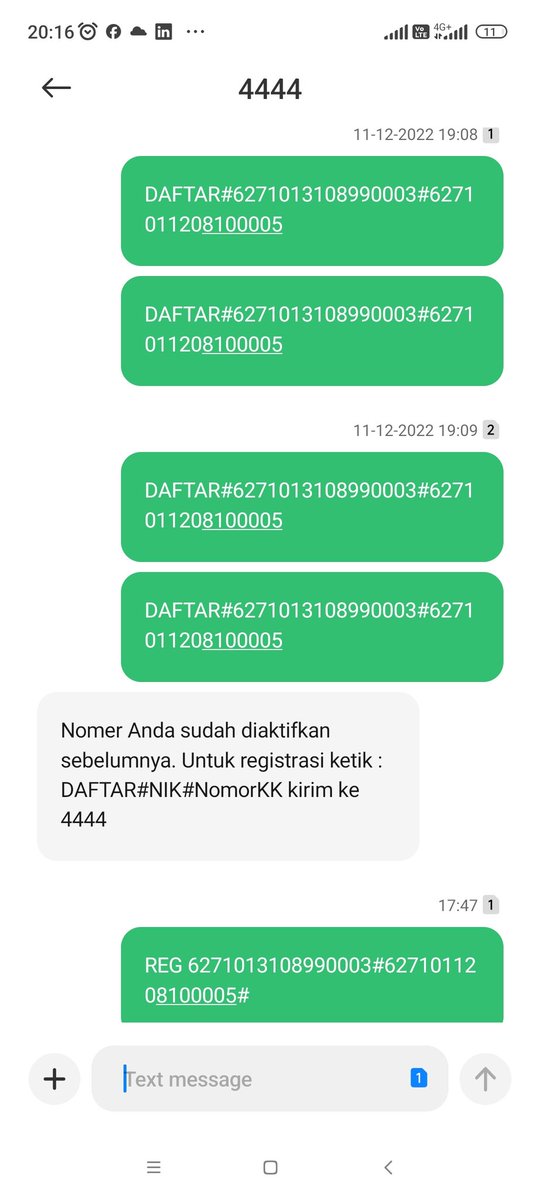 exiled94522270's tweet photo. @Telkomsel Disuruh regis ulang ke 4444 malah gabisa https://t.co/3iOmnfR9Bw