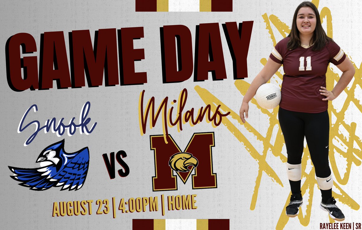 🏐 GAME DAY ALERT 🏐

The Milano Lady Eagles are ready to soar as they take on the Snook Bluejays today in Milano at 4:00 PM! Don’t miss out—come out and show your support for our team! Let’s pack the stands and cheer them on to victory! 💪🔥