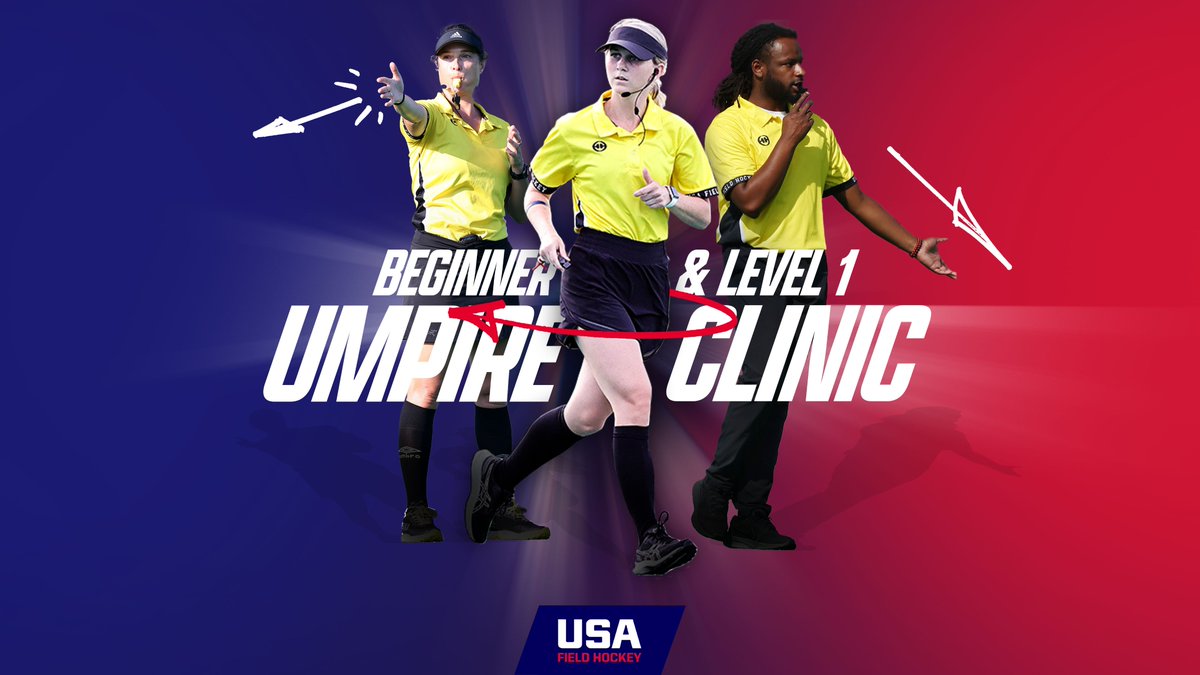 USAFieldHockey's tweet image. USA Field Hockey is offering an online Beginner and Level 1 Umpire Clinic that will start Monday, September 16 and run for three consecutive weeks.

Join for the opportunity to learn the key aspects of umpiring: bit.ly/3AAKuWp