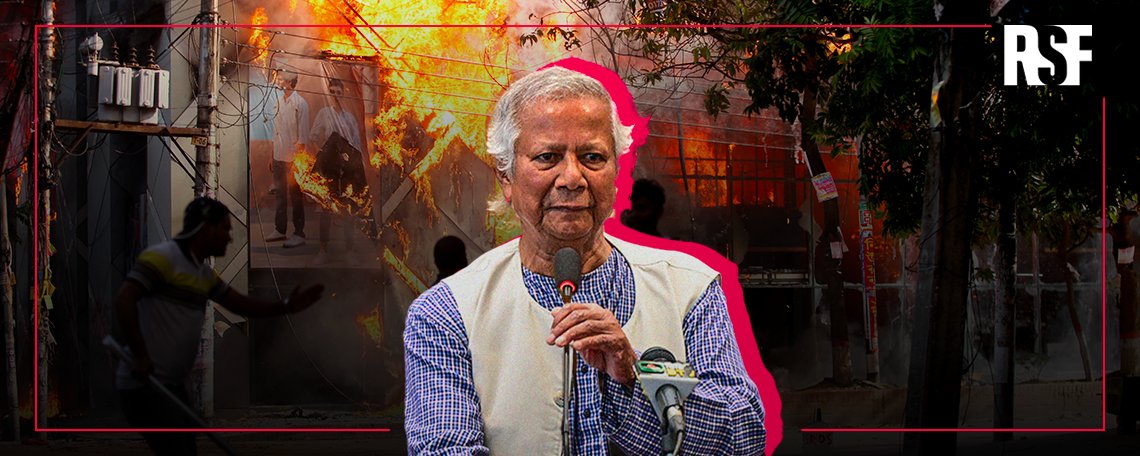 RSF (@rsf_inter) on Twitter photo #Bangladesh: 2 journalistes arrêtés alors qu'ils tentaient de fuir le pays, craignant des représailles à leur activité, ds un contexte de montée des violences contre les pro des médias. RSF appelle les autorités intérimaire à tous les protéger d'urgence.
👉rsf.org/fr/transition-… #Bangladesh: 2 journalistes arrêtés alors qu'ils tentaient de fuir le pays, craignant des représailles à leur activité, ds un contexte de montée des violences contre les pro des médias. RSF appelle les autorités intérimaire à tous les protéger d'urgence.
👉rsf.org/fr/transition-…