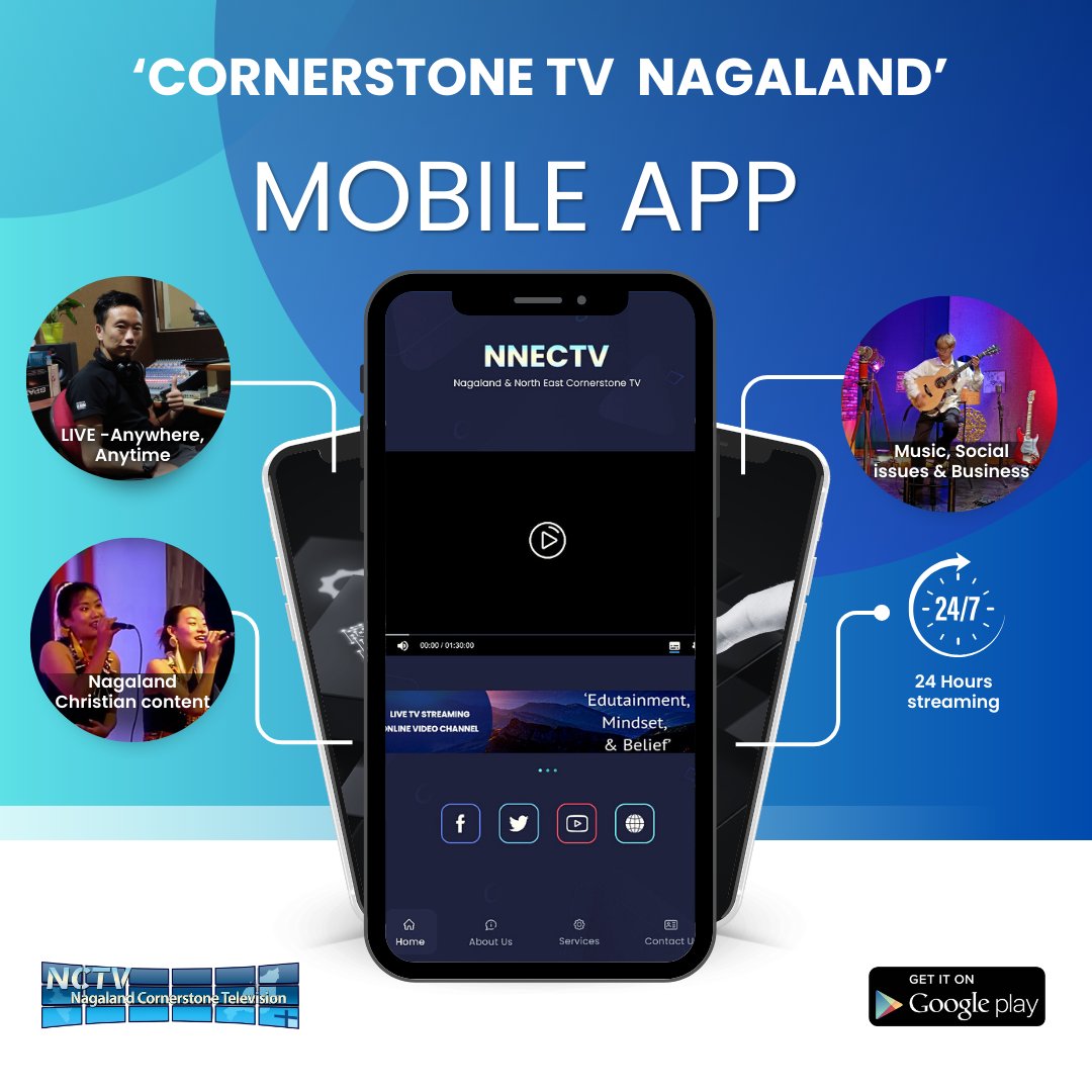 MediaHighland's tweet photo. Our Live TV app is Live! 📲

'Cornerstone TV Nagaland' a New mobile app launched pan India! 😊

For Live events, Great music, the Gospel, entrepreneurial talk shows, and Social issues of our region.

Download the app here!  - https://t.co/U4PJmC6Pak https://t.co/igK32WcfXn