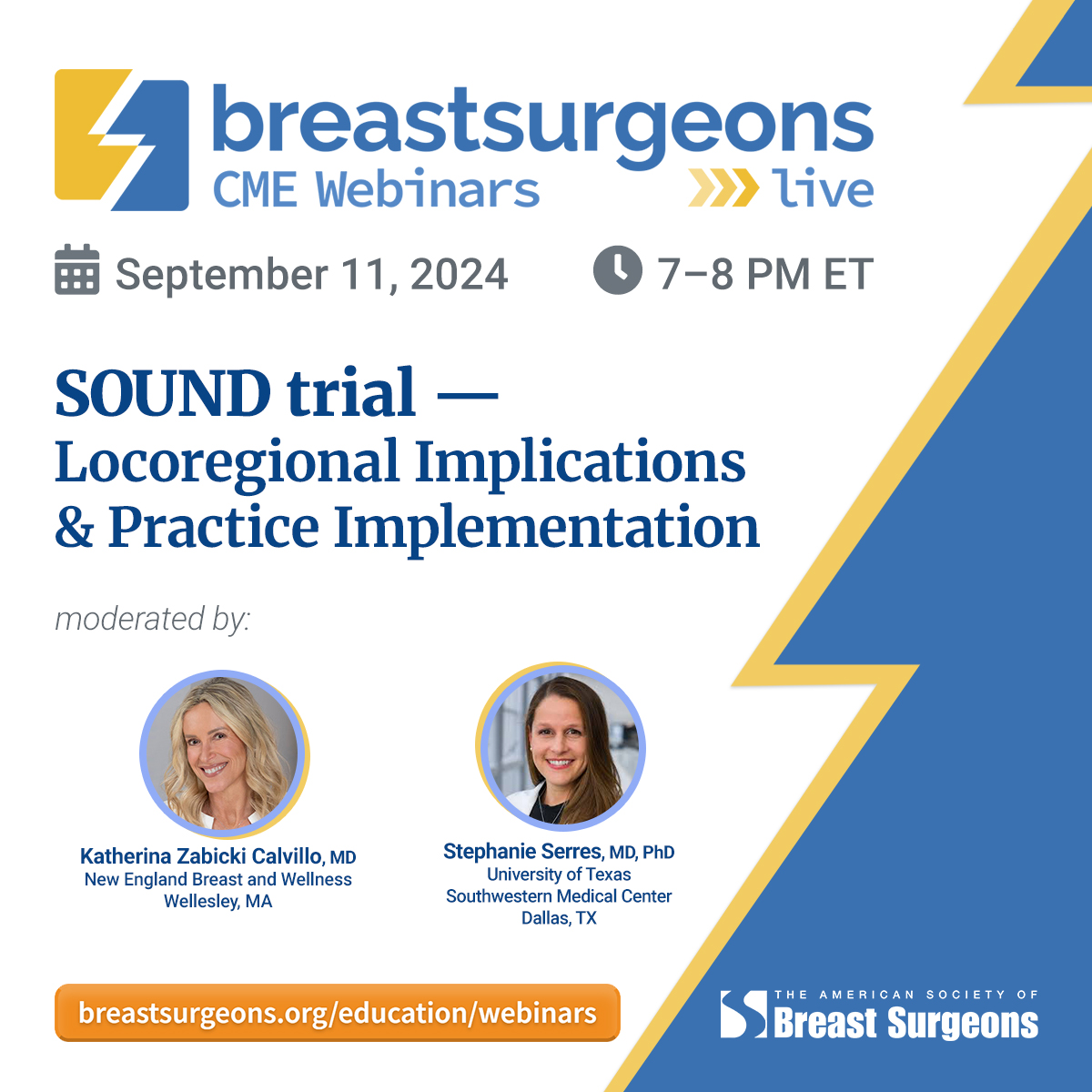 ASBrS (@asbrs) on Twitter photo Join us on September 11 at 7 PM ET for a webinar on the SOUND Trial-Locoregional Implications and Practice Implementation. #asbrs #breastsurgery <a href="/DrJudyBoughey/">Judy Boughey</a> <a href="/Ermanmd/">Eric Manahan MD MBA</a> <a href="/LillianErdahlMD/">Dr. Lillian Erdahl MD</a> Join us on September 11 at 7 PM ET for a webinar on the SOUND Trial-Locoregional Implications and Practice Implementation. #asbrs #breastsurgery <a href="/DrJudyBoughey/">Judy Boughey</a> <a href="/Ermanmd/">Eric Manahan MD MBA</a> <a href="/LillianErdahlMD/">Dr. Lillian Erdahl MD</a>