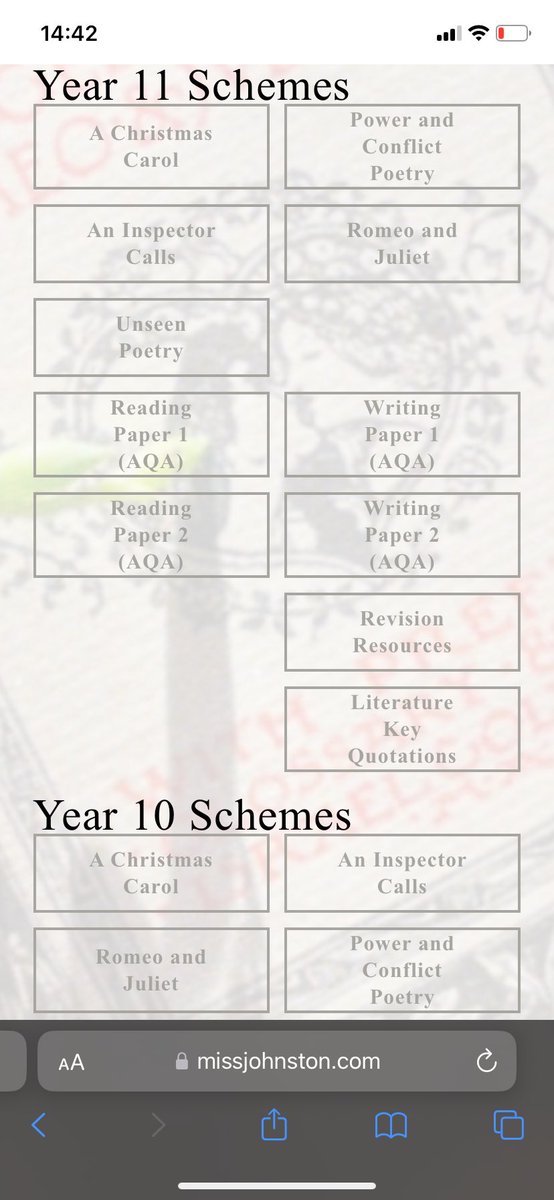 Time for my annual tweet to remind fellow English teachers that I have a host of fully resourced KS4 schemes available for free on missjohnston.com, and loads for KS3 available on request. If I can save anyone any precious remaining summer hol time, I would be very happy!