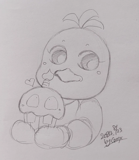 チカちゃんを中心に世界が回るように描く

#1日1枚 
#fnaffanart 