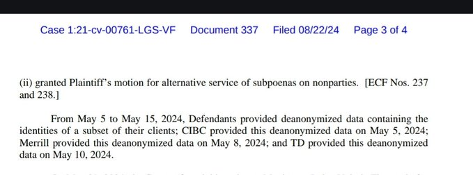 🎭Hedge Funds Unmasked🎭

Hedge funds and any other entities spoofing $NWBO's stock will be identified via discovery after/if the MTD is denied. See the below language from yesterday's status conference in another spoofing case in the Southern District of New York where defendant