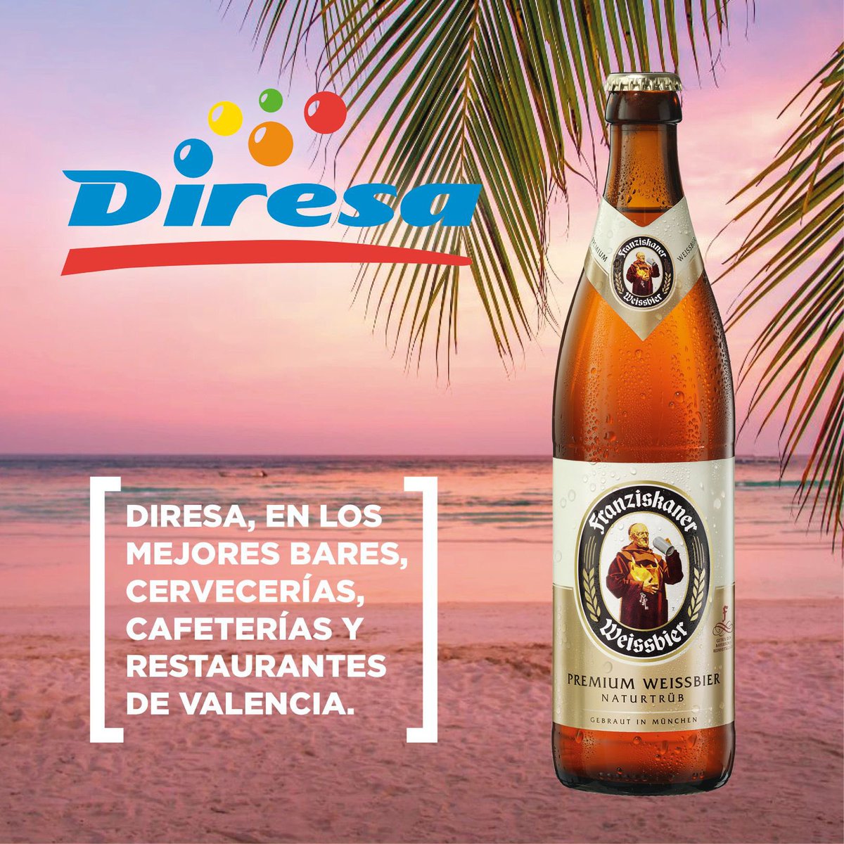 DiresaValencia's tweet photo. 🍺 Franziskaner es una cerveza muy refrescante que combina con platos de carne 🥩 a la parrilla
📍Marida a la perfección con el típico desayuno bávaro con  salchichas 🌭 y los pretzels alemanes
🚛 Diresa distribuye la cerveza Franziskaner para la hostelería de Valencia https://t.co/U27ZtHm1j6