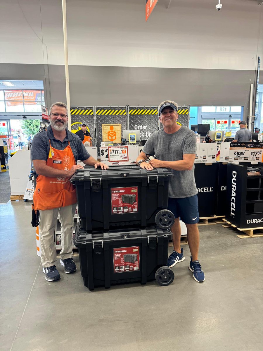 We are so grateful for all the community support that is given to our schools and athletic programs! We do not function without it! Thank you Sevierville Home Depot and Tony Donaldson for our New Travel gear boxes! 
#SeymourEagles