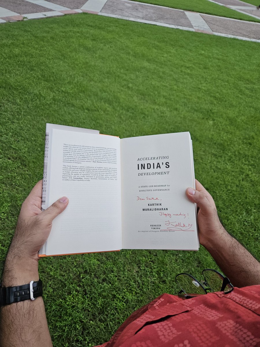 Sarthak Agarwal (@sarthak_agarwl) on Twitter photo It's not everyday that you run into <a href="/karthik_econ/">Karthik Muralidharan</a> and hear him talk about linkages between India's development and state capacity, with superhuman vigour and passion.
PS: My copy of his book just became invaluable. It's not everyday that you run into <a href="/karthik_econ/">Karthik Muralidharan</a> and hear him talk about linkages between India's development and state capacity, with superhuman vigour and passion.
PS: My copy of his book just became invaluable.