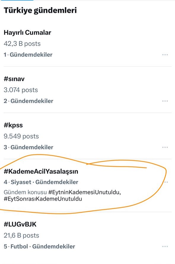 Gündemi de gündemin konusunuda belirledik çok şükür ✊✊✊ 

Haydi <a href="/EmadDernegi/">EMEKLİLİKTE ADALET DERNEĞİ ⚖️</a> ve tüm mağdur arkadaşlarımız tagımızı ilk üçten aşağıya düşürmeyelim. 

#KademeAcilYasalaşsın çünkü çok büyük bir haksızlık yapıldı bizlere ‼️‼️‼️‼️