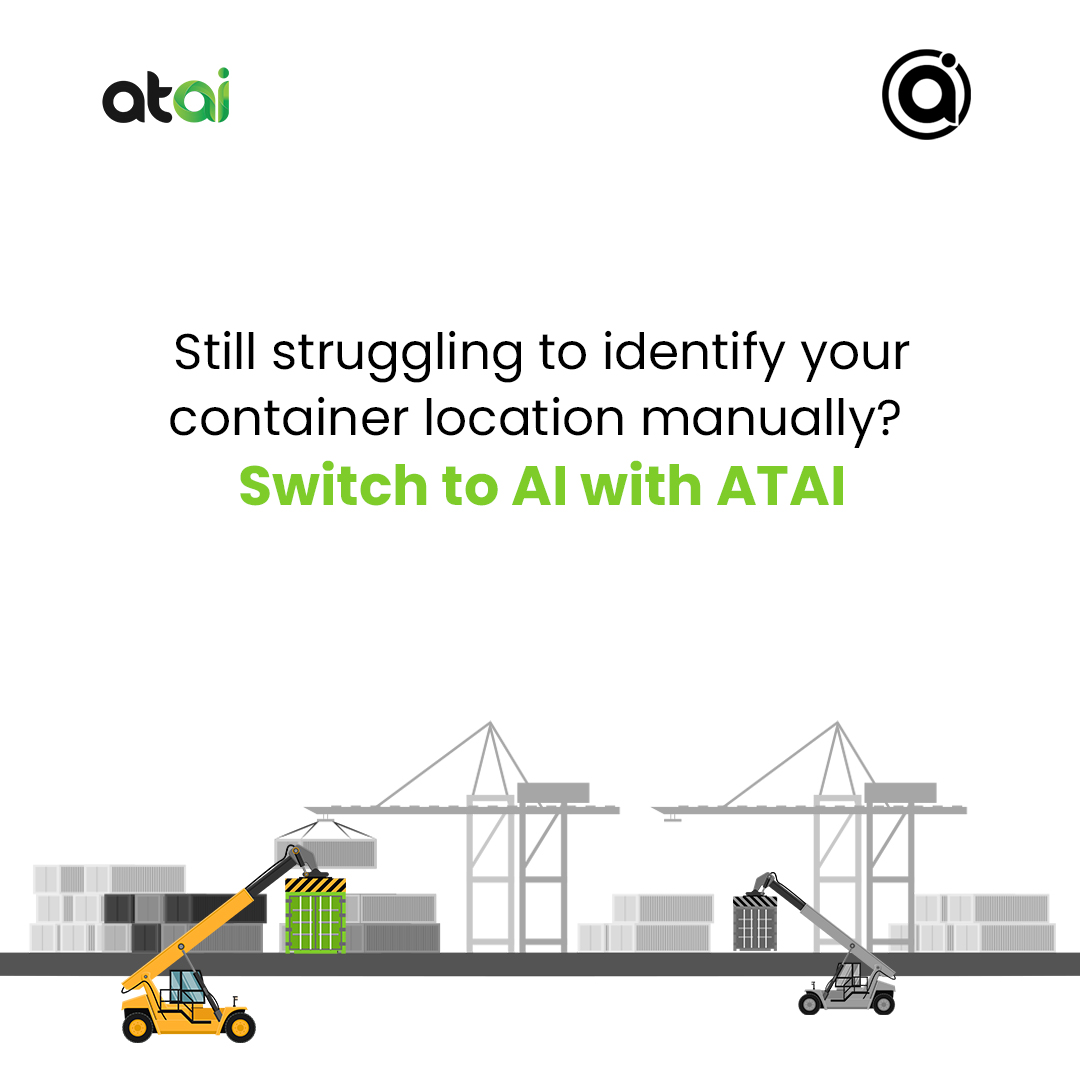 Boost your yard efficiency with ATAI’s AI-powered container tracking. With #ATLocation, experience real-time updates, smarter job allocation to CHE, and minimize redundant movements. Simplify operations and maximize productivity.

#atai #AI #ContainerLocation