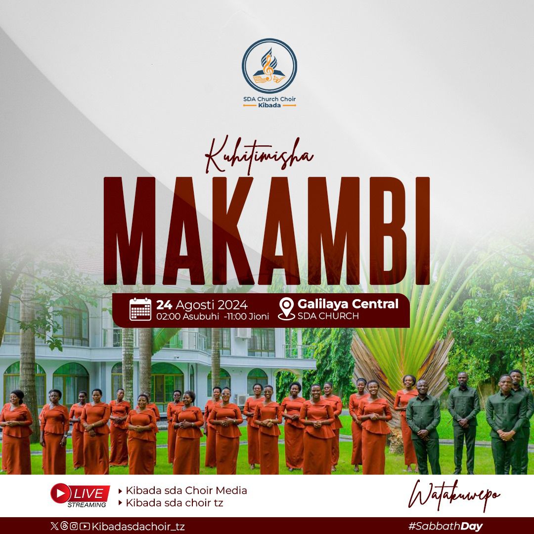 KIBADASDA's tweet photo. #Makambi 2024 - #Nitakwenda na Familia yangu.
Karibu katika hitimisho la makambi ya #Galilaya Jumamosi ya kesho #Agosti, 24.
#Ibada itaanza saa 02:00 Asbh Hadi 11:00 Jioni.
Kwaya ya #KibadaSDA itakuwepo, katika kutoa huduma.. https://t.co/q3fxN3ymFS