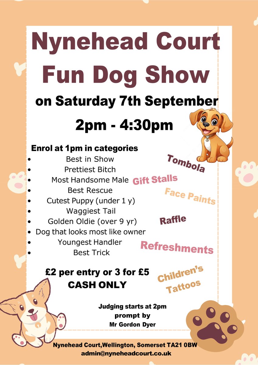 Just over two weeks until our Fun Dog Show! Come along on 7th September 2-4.30pm for all kinds of pet-related fun! #carehome #wellington #somerset #dogshow #pets
