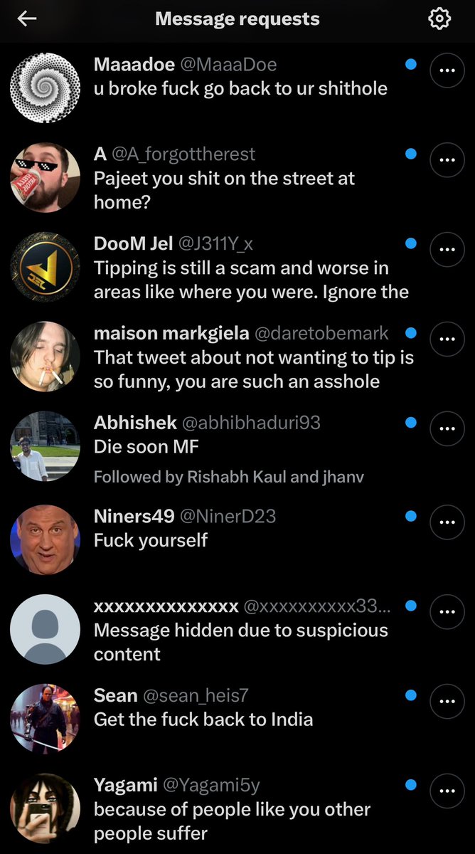 Ishansharma7390's tweet photo. The result of sharing my opinion and asking a question:

Hundreds of Americans and Indian Americans DMing me the most hateful messages.

Racism.

I thought it only existed in their movies and TV shows.

Until today...

All for asking a question?

Unbelievable! https://t.co/UinHBZuU0h