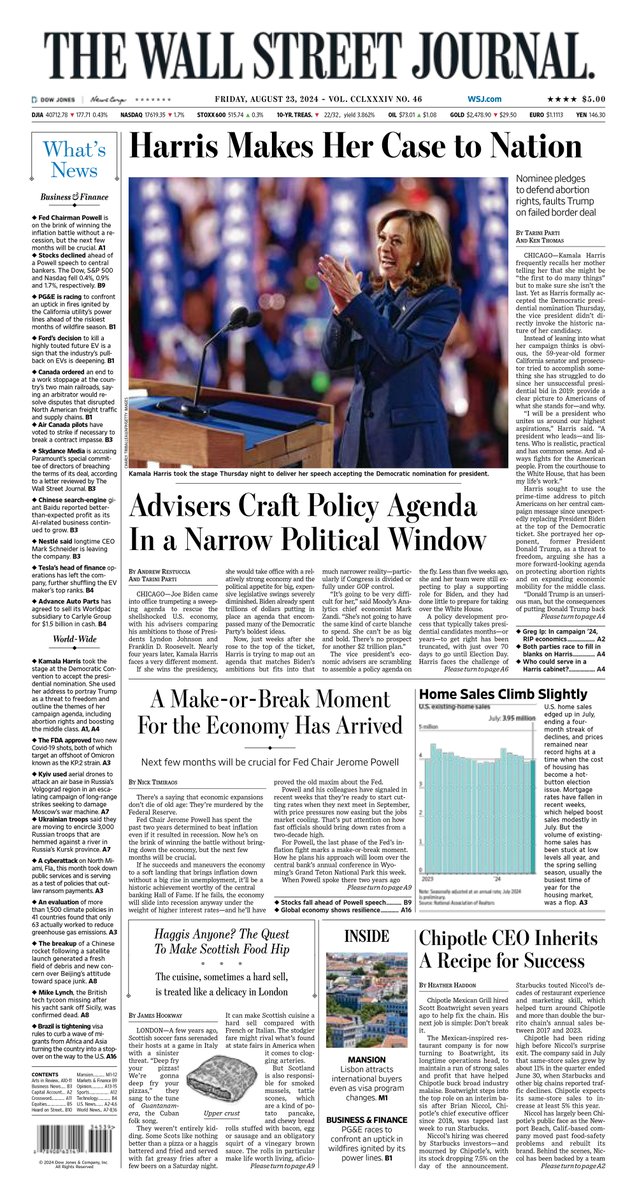 WSJ's tweet photo. Here is an early look at the front page of today's Wall Street Journal https://t.co/9C9k0e7AUm https://t.co/GYPKITEQDZ