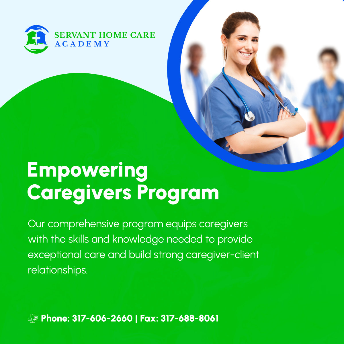 ServantHomeCare's tweet image. Our Empowering Caregivers Program ensures caregivers are skilled and knowledgeable, providing exceptional care and fostering strong caregiver-client relationships. Enroll today!

#HealthcareTrainingSchool #IndianapolisIN #CaregiverProgram