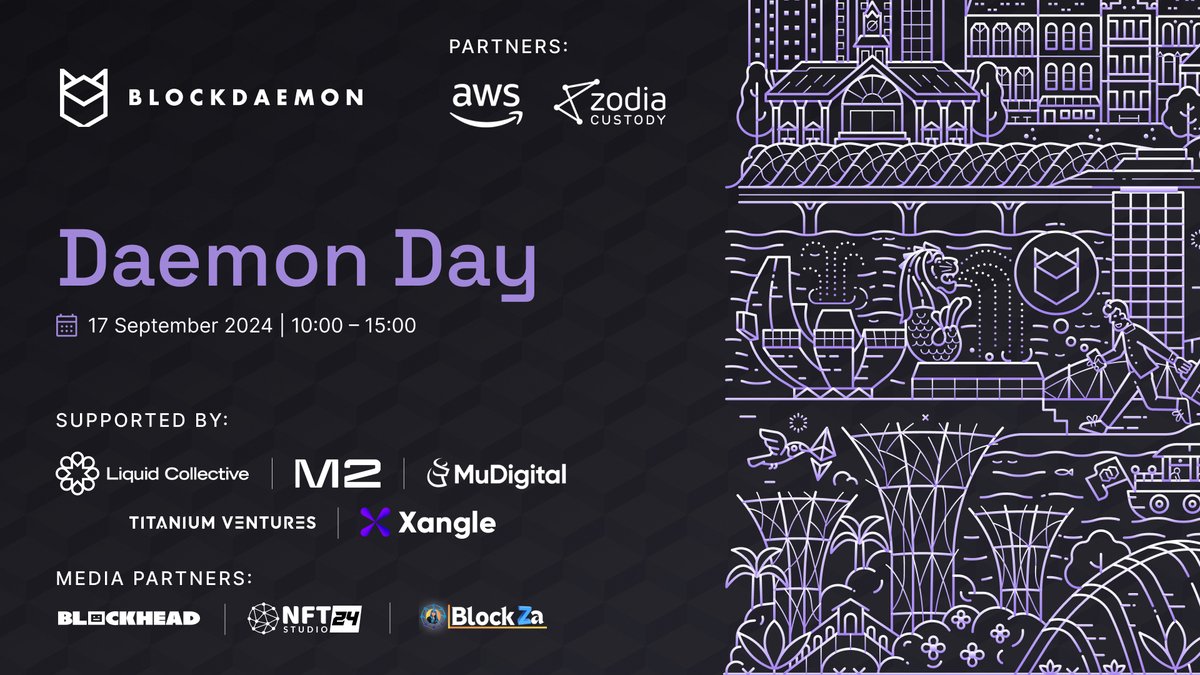 M2Exchange's tweet photo. Excited to support Daemon Day, an exclusive summit by @blockdaemonhq at TOKEN2049 in Singapore on September 17, 2024. Blockdaemon is a global leader in Blockchain and Web3 infrastructure.
Register your interest here: https://t.co/zHh8D0OKHT
See you there!
#DaemonDay https://t.co/TZp1gLQRQ4