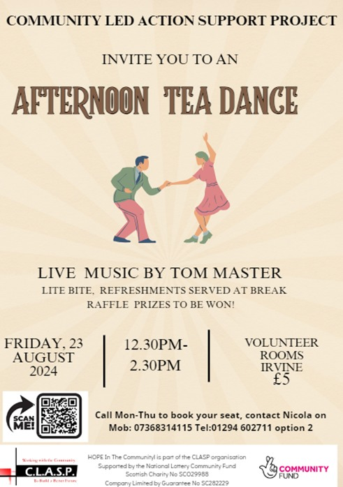 CLASP_Project's tweet image. Everyone is invited to our afternoon tea dance in Irvine to raise funds for a wonderful charity