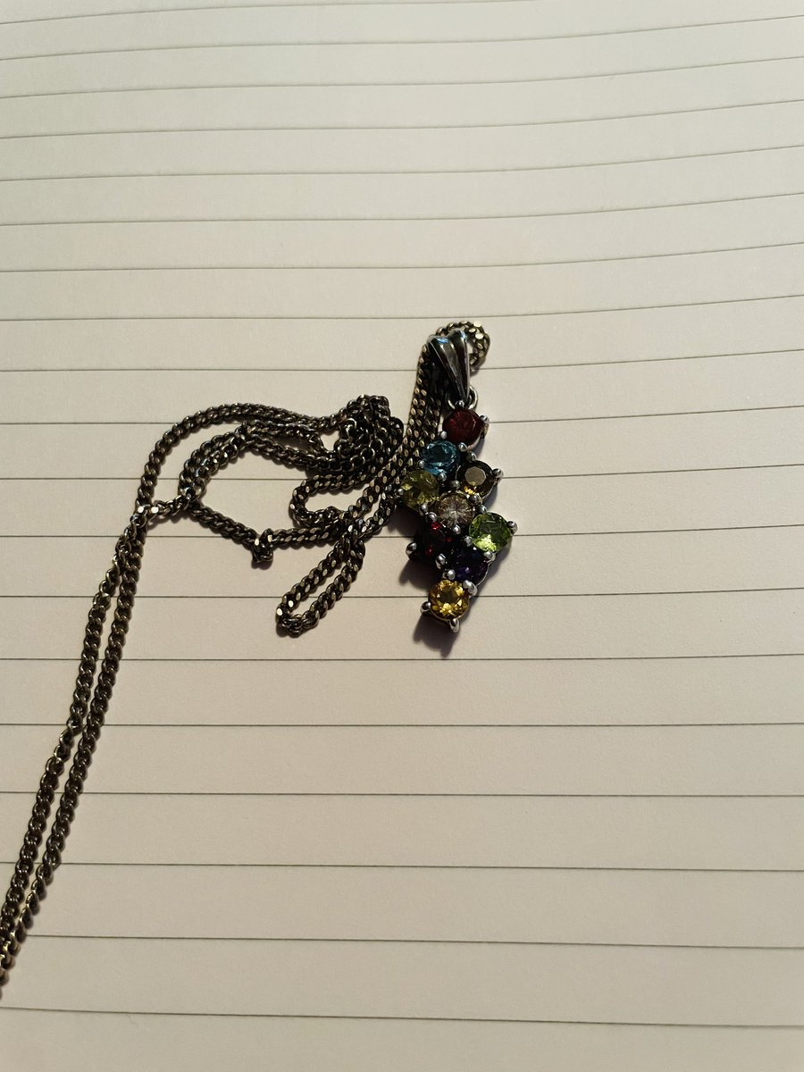 スリランカで特注した9ストーンの宝石💎をプレゼント🎁9個の本物の宝石を使ってます。

ナインストーンはスリランカだけではNavarathna（ナヴァラトナ）、9つの宝石で出来ていることから、そのまま「9つの宝石」とも呼ばれており、お守りとして親しまれているジュエリーです。