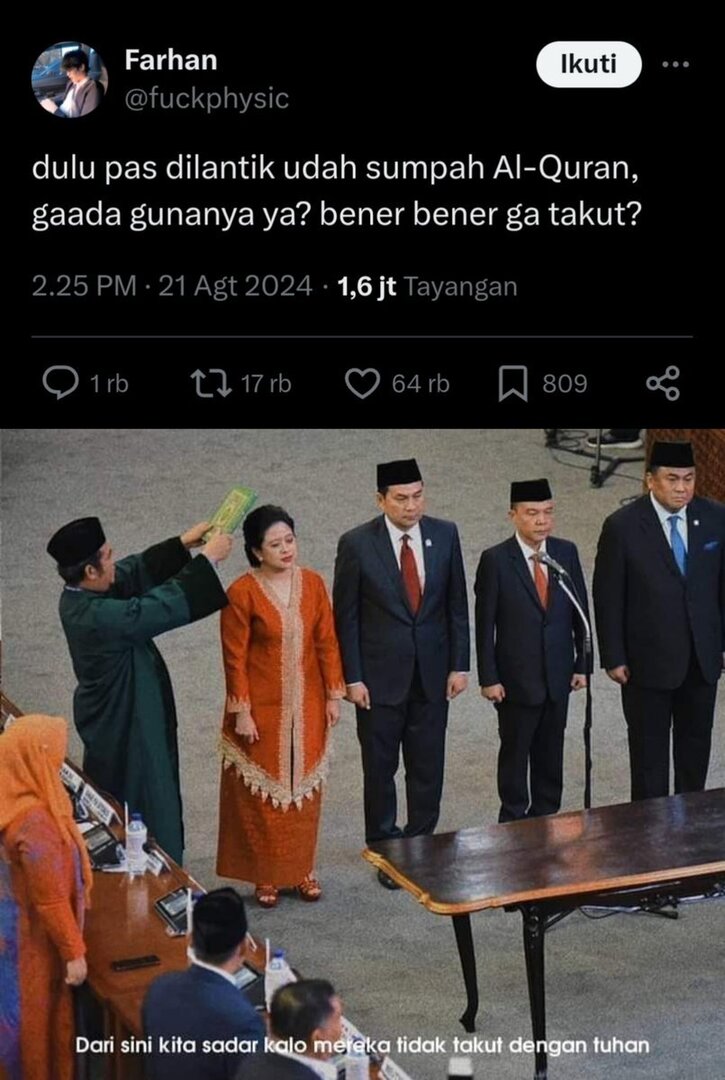 tanyarlfes's tweet image. 💚 inilah fenistaan agama sebenarnya yg dilakukan umatnya sendiri.

lain kali gak usah bawa-bawa kitab suci agama saat berbaiat untuk menjalankan tugas negara.

dasar kaum ābāngān.