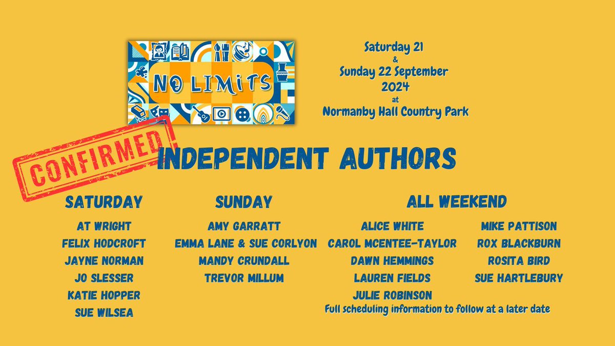 No Limits Festival (@nolimitsfest_) on Twitter photo Headed to No Limits Festival are all of these brilliant Independent Authors! 
You may well recognise a number of the names from The Rabbit Hole Brigg.
Offering a variety of books; picture books, children's books, YA reads, poetry, memoir, history, fiction and non-fiction! Headed to No Limits Festival are all of these brilliant Independent Authors! 
You may well recognise a number of the names from The Rabbit Hole Brigg.
Offering a variety of books; picture books, children's books, YA reads, poetry, memoir, history, fiction and non-fiction!