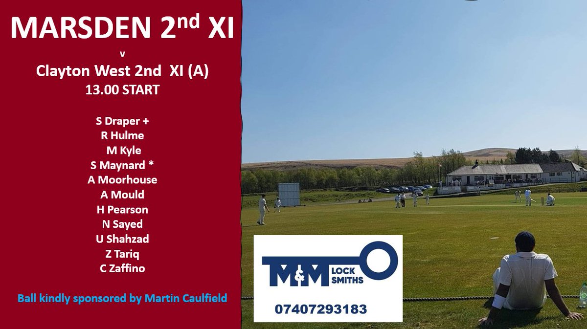 Marsden Cricket Club (@cuckooscricket) on Twitter photo This weekend we welcome <a href="/hall_1825/">Lascelles Hall 1825</a> to Hemplow while the seconds make the trip to <a href="/CWCC_cricket/">Clayton West CC</a>
Our thanks to this weekends sponsors:
Match: <a href="/PTSTimberFrame/">Premier Timber Systems</a>
Balls: Martin Caufield & in memory of Shufty RIP
🏏 1.00pm
🍻 12.30pm This weekend we welcome <a href="/hall_1825/">Lascelles Hall 1825</a> to Hemplow while the seconds make the trip to <a href="/CWCC_cricket/">Clayton West CC</a>
Our thanks to this weekends sponsors:
Match: <a href="/PTSTimberFrame/">Premier Timber Systems</a>
Balls: Martin Caufield & in memory of Shufty RIP
🏏 1.00pm
🍻 12.30pm